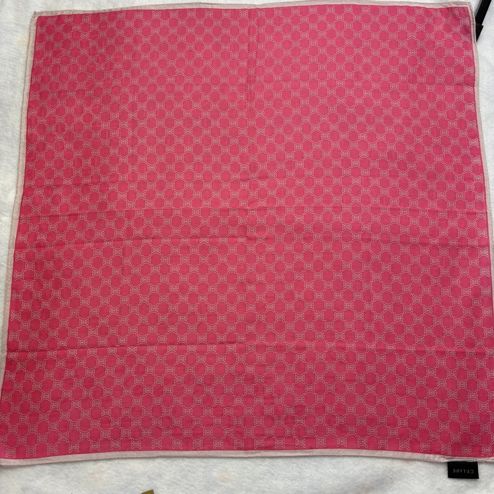 CELINE Paris Scarf Macadam Monogram Pink Fashion Accessory 22.5"